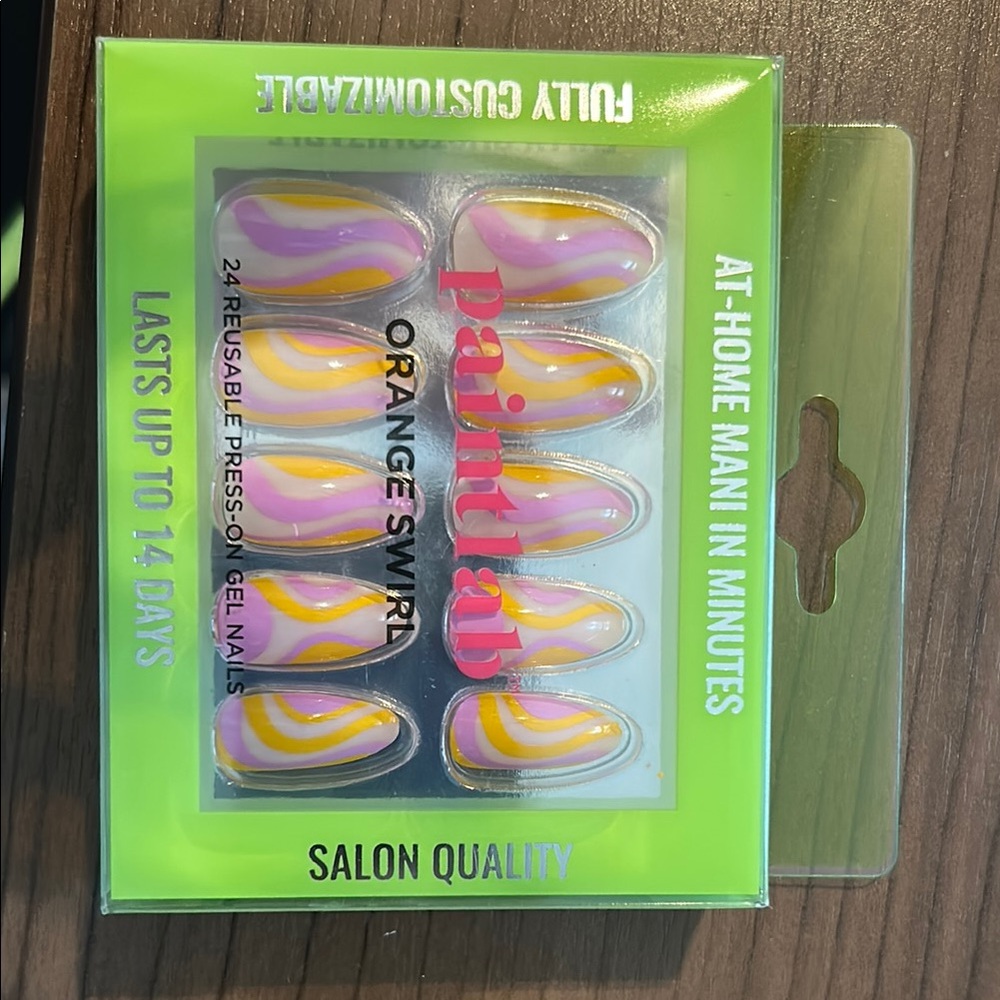 Paintlab Orange Swirl press on nails